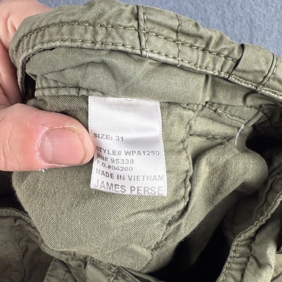 James Perse Pants Men's 32x35* Green Cargo Utility Military Designer Pockets - Picture 5 of 12